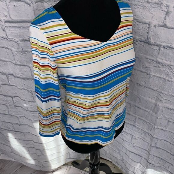 Cynthia max scoopneck long sleeve stripe top sz medium - Picture 4 of 9